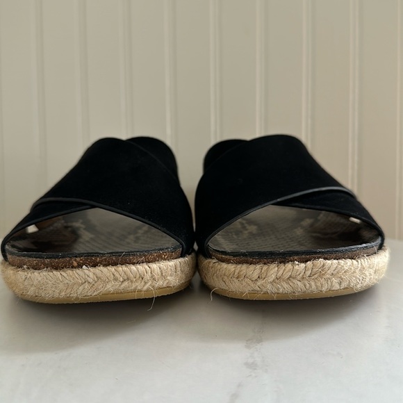 Aquatalia Elyse Espadrille Sandals Suede/Snake Black - Picture 7 of 11